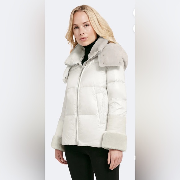 NWT Dawn Levy Phoenix shearling jacket in Chiffon white XS - Picture 7 of 16